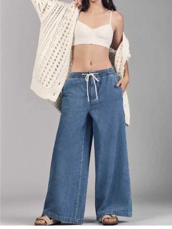Maeve Denim - Anthropologie Pilcro Wide-Leg Drawstring Pull-on Pants Jeans Small